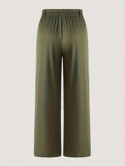 Women’s Plus Size High Waist Skinny Suit Pants with Pockets