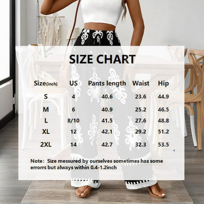 High Waist Wide Leg Pants – Geometric Print