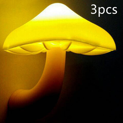 LED Mushroom Night Light – Plug-in Sensor Lamp for Home & Bedroom