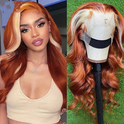 4x4 Human Hair Wig with Highlights 613