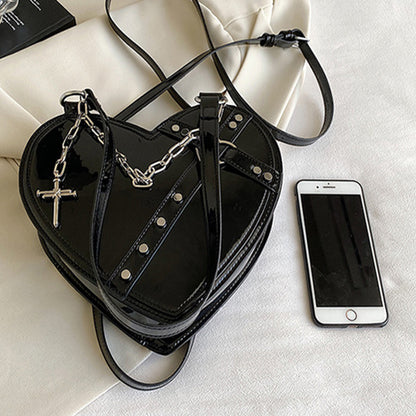 Women’s Heart Chain Large Shoulder Bag