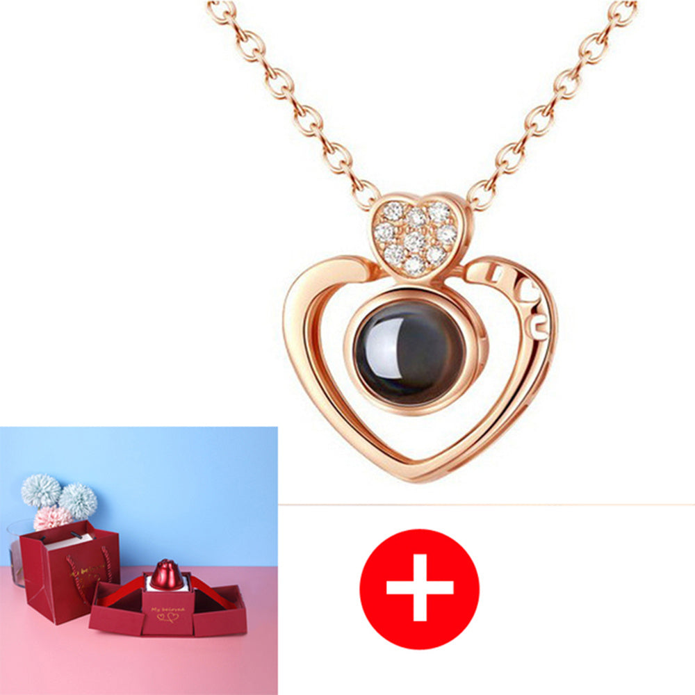 Valentine’s Day Metal Rose Jewelry Box – Necklace Gift