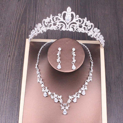 Bridal Rhinestone Crown & Necklace Set